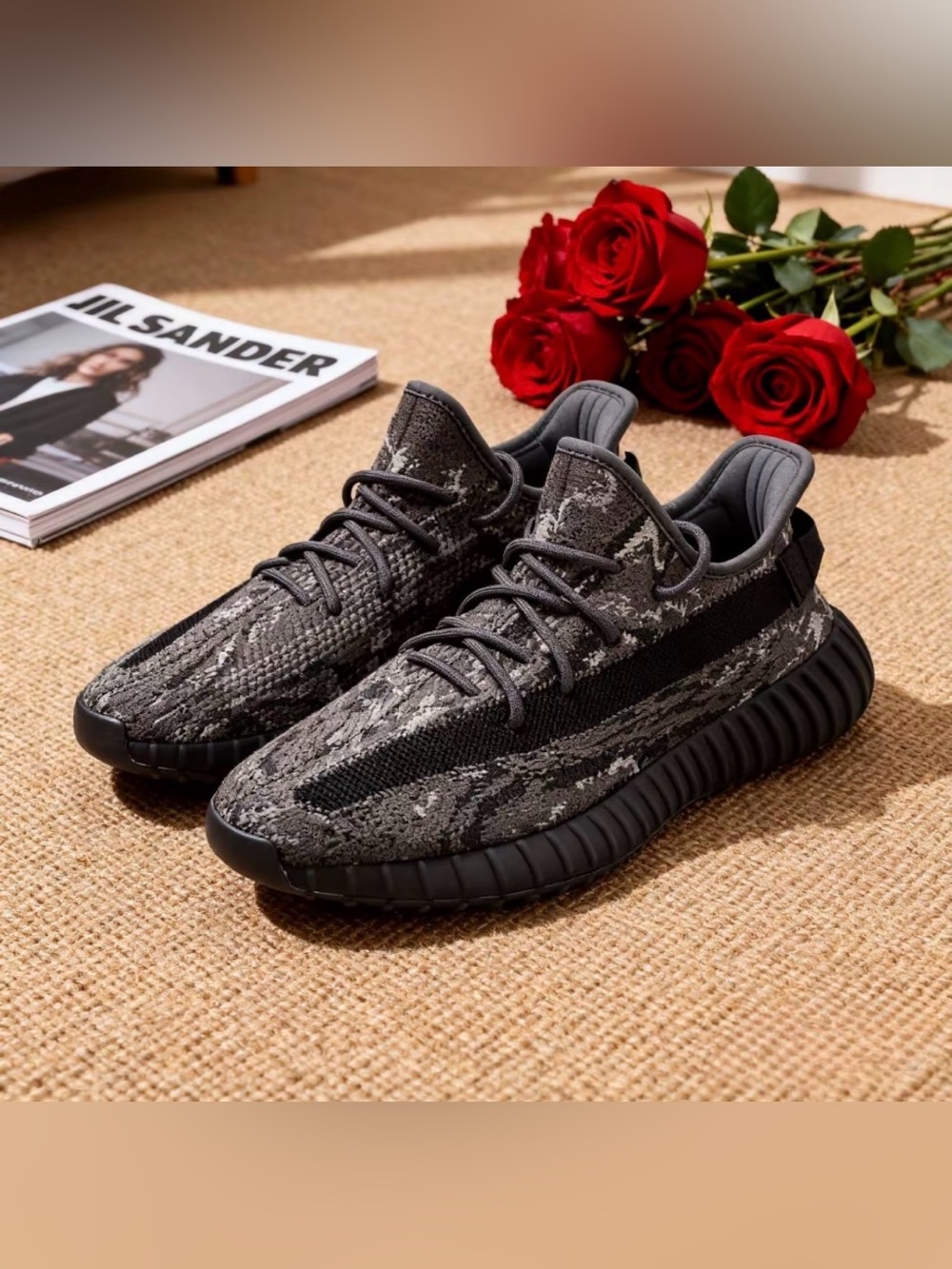 ID4811 adidas Yeezy Boost 350 V2 MX Dark Salt Grey Black Marble (Men's) 6.5